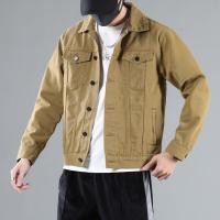 ราคา VUUG แจ็คเก็ตสั้นยีนส์สีดำสำหรับผู้ชายเสื้อแจ็คเก็ตยีนส์กันลมลำลองชุดเอี๊ยมแบบมีกระเป๋าบอมเบอร์สตรีทแวร์เสื้อผ้าผู้ชาย (18910769714)