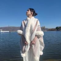 ราคา ผ้าคลุมไหล่ทิเบต ผ้าพันคอผู้หญิงซินเจียง การท่องเที่ยวยูนนาน เสื้อกันหนาวชาติพันธุ์ เสื้อคลุมอารมณ์ เสื้อคลุมขนสัตว์ถัก (20529592763)