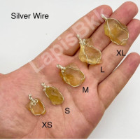 ราคา Natural Libyan Desert Tektite Pendant in Golden Wire wrape for men and women (17122460076)