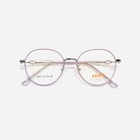 ราคา แว่นตา กรอบแว่นตา COZY รุ่น 1990 ตัวกรอบสีเงิน หน้าแว่นตัดขอบสีม่วงพาสเทล (20807765798)