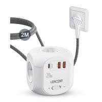 ราคา Lencent ก้อนปลั๊กไฟแบบแบน พร้อมช่องเสียบ4AC USB 2 QC3 0 1Type C PD20W ชาร์จเร็ว2M 3M สายถักสำหรับบ้าน (21171056138)