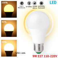ราคา ส่งฟรี หลอดไฟ LED แบบ หรี่ไฟได้ ขนาด 9 วัตต์ ขั้ว E27 แสง Warm White หลอดไฟ ทรงกลม ใช้ร่วมกับสวิตซ์หรี่ไฟ LED A60 DIMMABLE (20841224938)