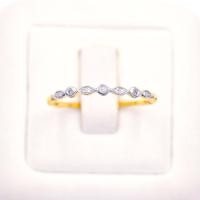 ราคา Happy Jewelry แหวนแถวทรงกลม สลับมาคีฝังเพชร ทองแท้ 9k 37 5 เพชรเกสร ME032 (18955263309)