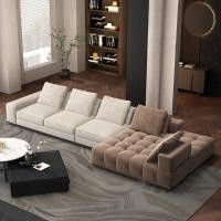ราคา Bunise Luxury Sofa โซฟานั่งเล่น โซฟาตัวแอลใหญ่ frosted Fabric sofa bed 394 x 168 x 90 ซม BU02 (15257565927)