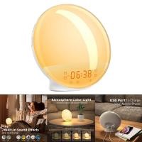 ราคา BolehDeals Smart Wake Up Light Alarm Clock Digital 7 Color Switch Radio Sunrise Sunset (18672148691)