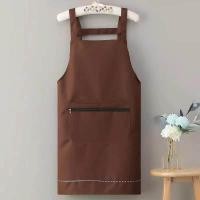 ราคา คุณภาพสูง ผ้ากันเปื้อนกระเป๋ามีซิป ผ้ากันน้ำ Cooking Apronผ้ากันเปื้อนกันน้ำ กระเป๋าหน้ามีซิป พร้อมผ้าเช็ดมือ (14445059586)