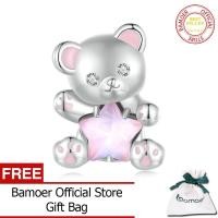 ราคา BAMOER ลูกปัดรูปหมีรูปดาวสีชมพู925เงินสเตอร์ลิงเสน่ห์ของปลาโลมาสำหรับสร้อยข้อมือและกำไลข้อมือผู้หญิงงานประดิษฐ์ทำมือรูปหัวใจสีชมพู SCC2638เครื่องประดับแฟชั่น (20183308800)