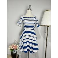 ราคา 0558 เดรสสีฟ้าและขาว ปาดไหล่ งานป้าย มือ 2 size XL งานน่ารักมาก (21135838244)