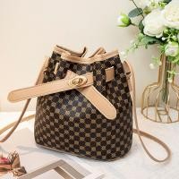 ราคา กระเป๋าทรงถังผู้หญิงกระเป๋าทรงถังทรงถังใหม่เทรนด์แฟชั่นลายดอกไม้เก่ากระเป๋าสะพายข้างล็อค (21014281014)