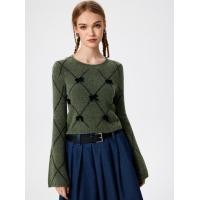 ราคา Cider Wool blend Round Neck Bowknot Knit Long Sleeve Sweater (21210016168)