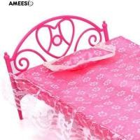 ราคา Ameesi เตียงนอนขนาดเล็ก สำหรับบ้านตุ๊กตาบาร์บี้ (19983641960)