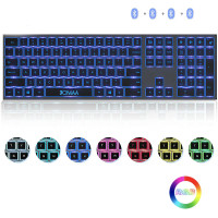 ราคา Jomaa Backlit Bluetooth compati Keyboard LED Illuminated Wireless Keyboard Full Size Rechargeable Keyboard for iPad Laptop (19407682606)