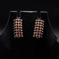 ราคา ต่างหูพลอยโกเมน Garnet สีแดง ตัวเรือนเงินแท้92 5 ชุบทองคำ สินค้ามีใบรับประกัน (20832679991)