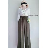 ราคา กางเกงวอมขายาวผู้หญิง กางเกงขายาวตีเกล็ดหน้า (19846717623)