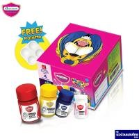 ราคา MASTERART ชุดสีโปสเตอร์ สีโปสเตอร์ Poster Color Set 4สี 6สี มาสเตอร์อาร์ต ชุดจิตรกรน้อย แถม พู่กันกลม เบอร์ 6 จานสี (12453520727)