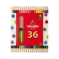 ราคา สีไม้ ดินสอสีคลอรีน คลอลีน 12 24 36 48 60 สี Colleen Color Pencil หัวเดียว สองหัว (16337103047)
