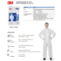 ราคา 3M Protective Coverall 4545 ชุดป้องกันฝุ่น เชื้อโรคและสารเคมี EN 14126 PPE (9927729817)