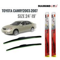 ราคา ที่ปัดน้ำฝน ใบปัดน้ำฝน ซิลิโคน ตรงรุ่น Toyota Camry ปี 2003 2007 ไซส์ 24 19 ยี่ห้อ Diamond กล่องแดง อุปกรณ์ยางรีดน้ำกระจก ครบเครื่องเรืองประดับ (3241588152)
