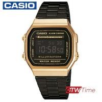 ราคา ส่งฟรี CASIO นาฬิกาข้อมือผู้หญิงสายสแตนเลส รุ่น A168WEGB 1BDF สีดำ (1780142459)
