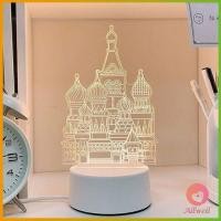 ราคา AllWell โคมไฟตกแต่งห้อง โคมไฟตั้งโต๊ะ LED โคมไฟ 3D night light (16952628026)