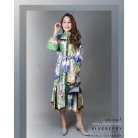 ราคา ชุดเดรส พรีเมี่ยม GG รัฟเฟิลเดรสคลาสสิคพิมพ์ลายแบรนด์เนมยอดนิยม BLUEBERRY NIGHTS ผ้าโพลีเอสเตอร์เกรดพรีเมี่ยม (19398499927)
