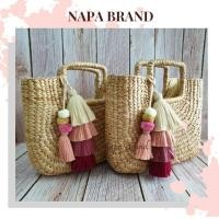 ราคา NAPA BRAND กระเป๋าสาน ผักตบชวา ขนาดL 30x30 ซม งานกลุ่มแม่บ้านชุมชน วัสดุทำจากธรรมชาติ (7614964253)