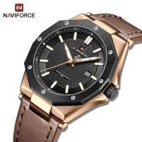 ราคา นาฬิกา NAVIFORCE สำหรับผู้ชายนาฬิกาหนังหลายเหลี่ยมนาฬิกาข้อมือกันน้ำวันที่วันดั้งเดิม9200L ขาตั้งกล้องลำลอง (20902547652)