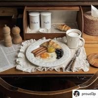 ราคา ผ้ารองจานมีระบายรอบ ผ้าฝ้าย (20234991473)