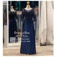 ราคา PFL099 ชุดแม่เจ้าสาว ชุดไปงานแต่งงานแบบมีแขน พร้อมส่ง สวย เรียบ หรู ดูแพง คนอ้วน คนอวบใส่สวยมากค่ะ dressy day (7532333422)