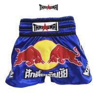 ราคา THAISMAI BS1195 กางเกงมวยไทย ผ้าต่วนน้ำเงิน ลายกระทิงแดง THAISMAI THAI BOXING SHORTS BLUE SATIN RED BULL BS1195 THAIFIGHTPRO (12423943541)