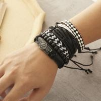 ราคา สร้อยข้อมือหนังสร้อยข้อมือถักดาวห้าแฉกสำหรับผู้ชายสร้อยข้อมือหนังแบบเรียบเครื่องประดับหนังแท้ (19697391018)