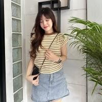 ราคา SpinnyHouse เสื้อครอป แขนทรงค้างคาว คอกลม สาวอวบใส่ได้ค่า ผ้าทอลายริ้ว ใส่แต่งแมตช์ลุคง่ายสุด รุ่น ก่อสร้าง (20569816772)