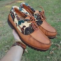 ราคา ส่งฟรี 9Us 27cm 42 5eu รองเท้า Hawkins EST 1850 CAMO TAN ROBERTS Smooth Leather Driver Boat Shoes (21235595184)