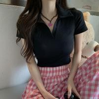 ราคา BRANCHÉ S XL เสื้อโปโล เสื้อคอปก polo เสื้อยืด เสื้อไหมพรม ผู้หญิง ครอปแขนสั้น เอวลอย 231130010 (21154968842)