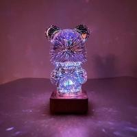 ราคา 3D Firework Bear Light Luminous Bear Atmosphere Table Lamp Artwork Mickymouse Night Light Lamps Decor (17469541172)