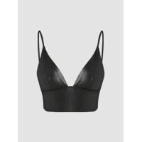 ราคา Cider Cider PU Solid V neck Zip Up Crop Cami Top เสื้อครอปสายเดี่ยวผู้หญิง เสื้อแฟชั่นผญ หนังPU สไตล์เซ็กซี่ (20279269533)