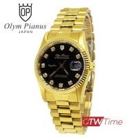 ราคา O P Olym Pianus Sportmaster นาฬิกาข้อมือผู้ชาย สแตนเลสแท้ รุ่น 89322 616 สีทอง หน้าดำ (193989956)