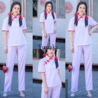 ราคา ชุดเซ็ต Yunaka เซท 2 ชิ้น เสื้อคอจีนแขนพอง แต่งกระดุมจีน ซิปหลัง ใส่ง่าย ใส่คู่กับกางเกงขายาวเอวสูง (14067077960)