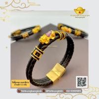 ราคา โต๊ะกังกรุงเทพ กำไลข้อมือสายหนังปี่เซี๊ยะลงยา ปี่เซี๊ยะทองคำแท้ น้ำหนัก 0 5 0 9 กรัม พร้อมส่ง มีใบรับประกัน (20646588807)