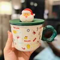 ราคา Cup store กราฟฟิตีรูปซานตาคลอส แก้วน้ำแดงเขียว พร้อมรับปริญญา พร้อมฝา แก้วเซรามิค (17061972151)