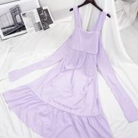 ราคา ชุดเดรส lll Freesize lll PE057 สายเดี่ยว มีโบว์ผูกหลัง แต่งดีเทลระบายที่ชายกระโปรง ผ้าไหมอิตาลี (16735915007)