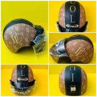 ราคา หมวกกันน็อค ครึ่งใบ lady หนังลาย v tech louiz สีน้ำตาล (17437448221)