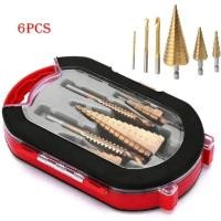 ราคา คุณภาพเยอรมัน ใช้นาน 20ปี ชุด ดอกสว่าน ทรงเจดีย์ ขั้นบันได 7pcs HSS StepDrill เจาะรู ขยายรู คว้านรู ดอกเล็ก ใหญ่ ขนาด 4 32 มม 3 4 ดอกต่อชุด 6 ดอกต่ (20423197274)