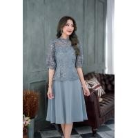 ราคา เดรสออกงาน เดรสลูกไม้เลื่อมแขนพอง สีชมพูกะปิ ม่วง ทรงเอ สวยมากค่ะ M 3XL ใส่ได้ทุกสีผิวค่ะ (20871771402)