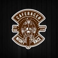 ราคา สติ๊กเกอร์สะท้อนแสงมอเตอร์ไซค์ CAFE RACER Vintage Rider Skull Waterproof Motocross Harley Helmet CVO Sticker (17965352355)