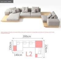 ราคา Bunise โซฟา Fabric Sofa ห้องนั่งเล่น วาบิ ซาบิ โซฟารูปตัวยู โซฟาขนาดใหญ่ 414 x 150 x 60 ซม BU06 (16274962821)