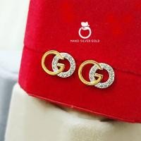 ราคา ต่างหูพลอย p0586 ประดับพลอยสวย งานพลอย ใส่ออกงาน ทองไมครอน ทองสวย (21116323761)