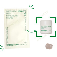 ราคา หมดอายุ 2026 INNISFREE GREEN TEA SEED HYALURONIC CREAM 1 ML NEW 2023 (20182001549)
