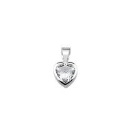 ราคา Silver thai Jewelry จี้เงินแท้รูปหัวใจ CZ Sterling silver heart shaped CZ pendant (20632036678)