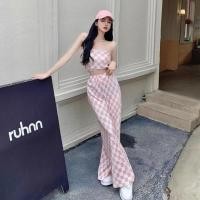 ราคา ชุดเซ็ทวัยรุ่น เสื้อเกาะอก กางเกงขายาว เสื้อเกาะอก กางเกงขายาวเอวยางยืด ชุดลำลองแฟชั่น 2ชิ้น ลายสก๊อต (16322825482)